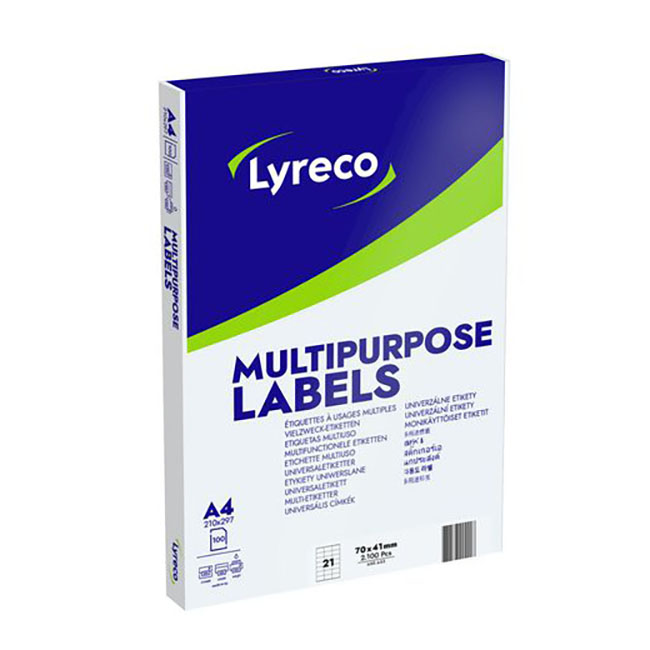 Etikett LYRECO 70x41mm 2100/FP