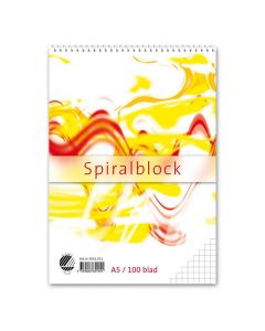 Spiralblock A5 60g 100 blad rutat