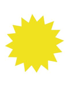 Textkartong stjärna gul 180mm 25/FP