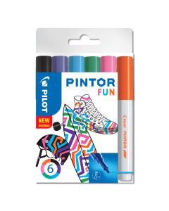 Märkpenna PILOT Pintor F 6 färger Fun Mix