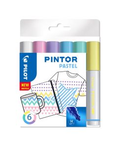 Märkpenna PILOT Pintor F 6 färger Pastell Mix