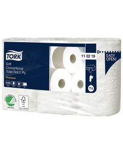 Toalettpapper TORK Premium T4 2-lag vit 6rl/FP