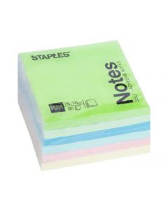 Notes STAPLES X-sticky 76x76mm sort.fär