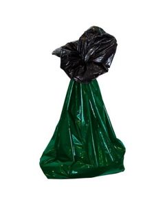 Plastsäck 2-P PE 160L grön/svart 25/RL