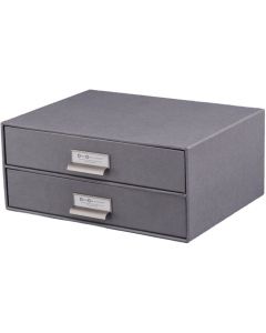 Skrivbordsbyrå kartong 2-lådor grå