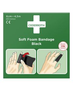 Plåster CEDERROTH SoftFoam svart 6cm x 4,5m