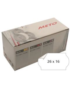 Etikett METO 26x16mm vit 6/FP