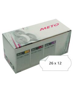 Etikett METO 26x12mm vit 6/FP