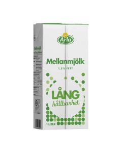 Mjölk Mellan lång hållbarhet 1,5% 1L 10/KRT