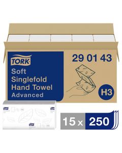 Handduk TORK Adv H3 2-lag vit 3750/FP