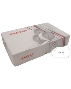 Prisetiketter METO 32x19mm avtagbar vit 1000/RL