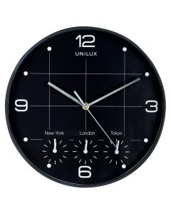 Väggur UNILUX On time Ø30,5cm svart