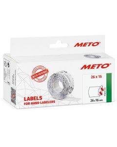 Etikett METO avtagbar 26x16mm röd 6000/FP