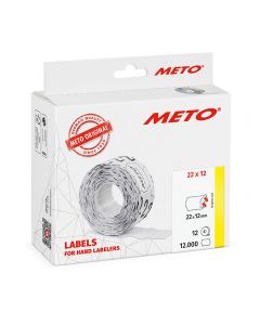 Etikett METO permanent 22x12mm vit 12000/FP