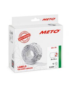 Etikett METO avtagbar 26x16mm vit 12000/FP