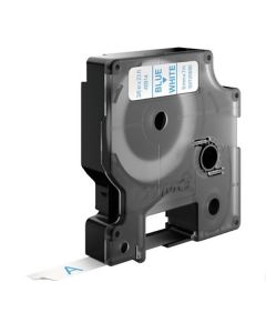 Tape D1 9mm Blå på Vit