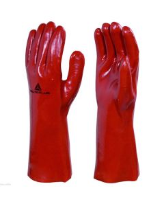 PVC-handskar Deltaplus, extra kraftiga, röd stl. 10