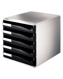 Blankettbox LEITZ 5 fack svart/grå
