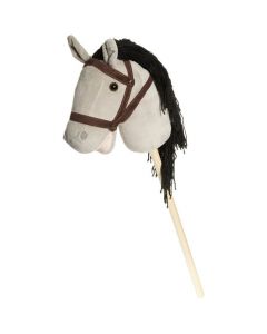 Käpphäst med tyglar grå 80cm