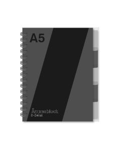 Ant.block A5 70g 120 blad med 5 avdelar