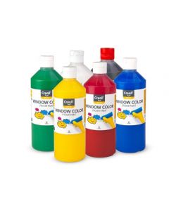 Fönsterfärg CREALL 6x500ml sort. färger