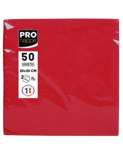 Servetter PRONAPPE 20x20cm röd 50/fp