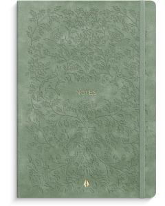 Ant.bok BURDE Deluxe A5 linj smooth grön