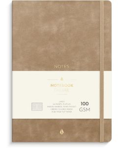 Ant.bok BURDE Deluxe A5 linj smooth beig