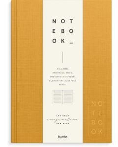 Ant.bok BURDE A5 textil linj senapsgul