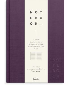 Ant.bok BURDE A5 textil linjerad lila