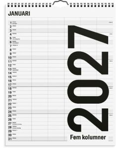Familjekalender 2027 Black and white