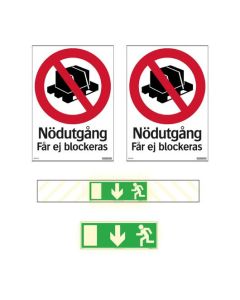 Skylt Dörrkit för nödutgångar
