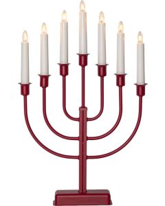 Elljusstake 7 ljus 31x47cm metall röd
