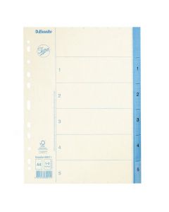 Pappregister JOPA A4 1-5 vit/blå