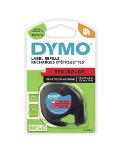 Tape DYMO LetraTAG plast 12mm svart på röd
