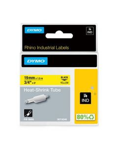 Tape Rhino krympslang 19mm svart på gul