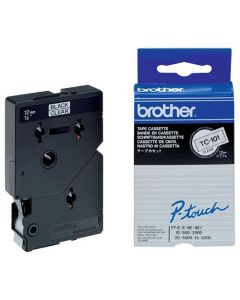 Tape BROTHER TC101 12mm svart på klar