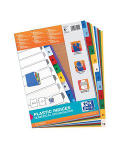 Plastregister ELBA A4 1-12 olika färger