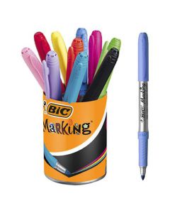 Märkpenna BIC i pennkopp 10 färger