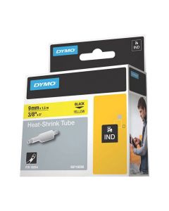 Tape Rhino krympslang 9mm svart på gul
