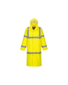 Varselregnrock Hi-Vis gul lång 122cm M