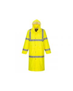 Varselregnrock Hi-Vis gul lång 122cm 4XL
