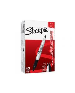Märkpenna SHARPIE Twin Tip svart 12/fp