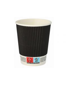 Pappersbägare PAPSTAR ripple svart 20cl