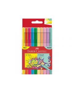 Fiberpenna FABER neon och pastell 10/fp