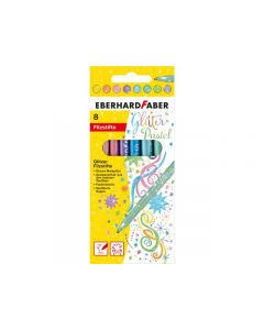 Fiberpenna FABER Glitter pastel 8/fp