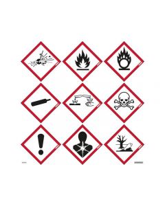 Skylt Faropiktogram CLP 9st