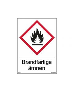 Skylt Brandfarliga ämnen 210x297mm