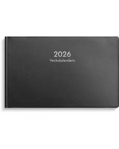 Veckokalender 2026 plast svart