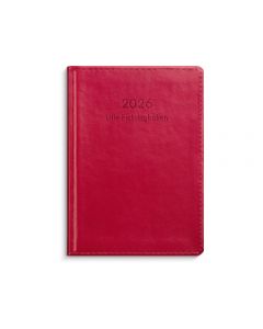 Lilla Fickdagboken 2026 konstläder röd